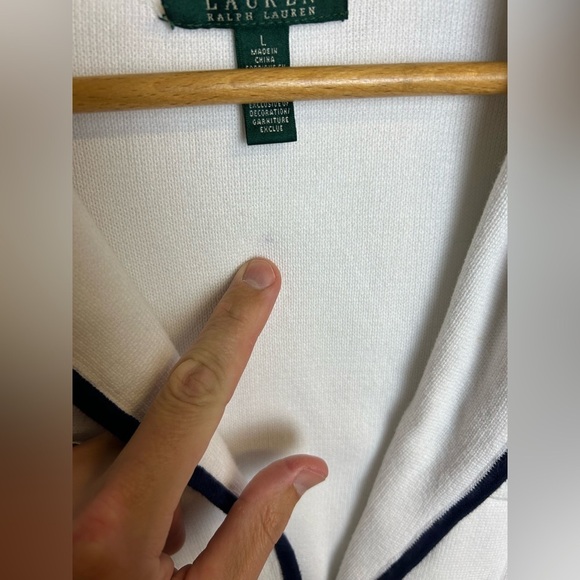 Vintage Ralph Lauren L Women Blazer Black Trim Academy Collegiate Timeless Logo - Picture 10 of 15